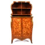 A Louis XV style mahogany kingwood and marquetry cartonnier