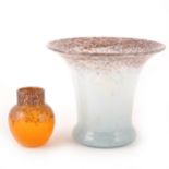 An Art Glass vase by Monart, GC shape, and another glass vase
