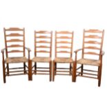 A set of nine Clissett dining chairs, executed by Edward Gardiner after designs by Ernest Gimson