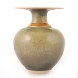 A studio pottery porcelain vase by Bridget Drakeford, and a stoneware bowl by John Wheeldon