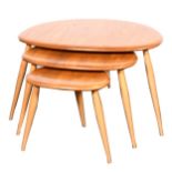 A nest of 'Pebble' tables by Ercol, model 354