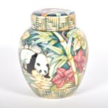 A Moorcroft Pottery ginger jar and cover, 'Giant Panda' designed by Sian Leeper