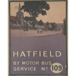 'Hatfield by Motor-bus Service no. 109', a lithographic travel poster