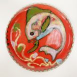 A pottery 'Tuna' design plate by Charles Neveux, Ceramique Cerenne, Vallauris