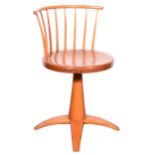 A Shaker pattern beechwood revolving chair, by Shaker Workshops, USA