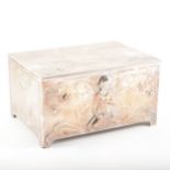 An Art Nouveau silvered metal casket with cast nymphs, by WMF
