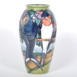 A Moorcroft Pottery vase, 'Swallows' designed by Rachel Bishop