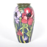 A Moorcroft Pottery trial vase, 'Anemone' design variation, 2002