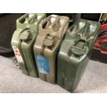 Three 20 litre jerry cans.