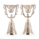 A pair of Dutch silver wager cups