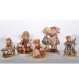 Five Hummel figures by Goebel, Signs of Spring, Telling Her Secret,