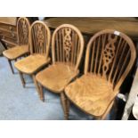 Set of four elm mid 20thc Nottingham "Trent" chairs