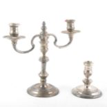 Silver two-light candelabra