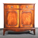 A reproduction mahogany bowfront side cabinet,