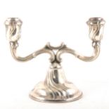 German silver two light candelabra,