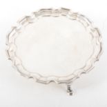 George III style silver waiter, Israel Freeman & Son Ltd