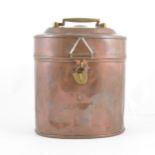 A Walker Patentee oval copper gunpowder magazine/canteen, numbered 6.