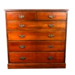 A Victorian walnut chest of drawers