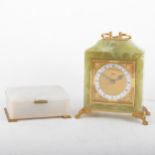 Imhof mantel clock, and a Betjemens onyx box