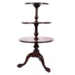 A George III mahogany three-tier dumb waiter