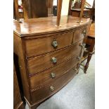 Victorian mahogany bowfront chest of drawers,