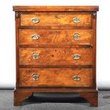 A George III style walnut bachelor's chest