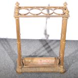 A Coalbrookdale type cast iron stick stand,
