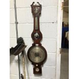 A Regency mahogany banjo shape barometer,