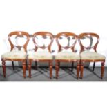 A set of ten Victorian style mahogany balloon back dining chairs,