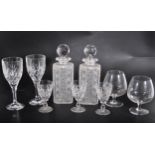 Pair of cut glass spirit decanters, 98cm