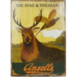 Hand-painted pub sign "The Stag and Pheasant", Ansell's brewery, 110cm x 81cm.