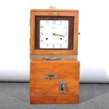 A hardwood cased Time Recorder,