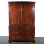 A George III mahogany linen press