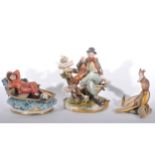Border Fine Arts model, Mouse and Banana, 14cm; two Capodimonte models; collection of cabinet