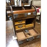 An Edwardian oak smoker's cabinet,