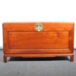 A Far Eastern hardwood and camphor wood lined blanket box,