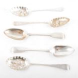 Pair of silver berry spoons