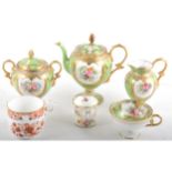 Noritake part tea service, green ground;