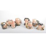 Twelve Royal Doulton character jugs