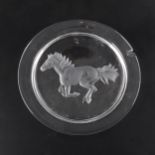 A Lalique Crystal plate, with Running Horse design