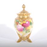 Royal Worcester porcelain pot pourri vase