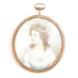 Miniature portrait, head and shoulders of a lady,