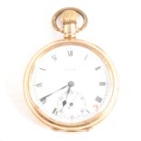 Rolex - a gold-plated open face pocket watch.