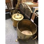 Large copper and brass bread bin,