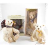 Four modern teddy bears, including Steiff and Merrythought