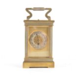 A French brass cased carriage clock,