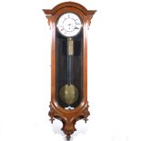 Walnut cased Vienna wall clock