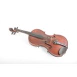 A Saxony violin, 36cm one piece back