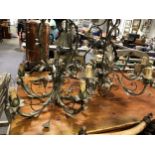 A modern Italian painted metal six light chandelier,