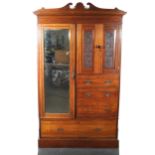 Victorian walnut combination wardrobe